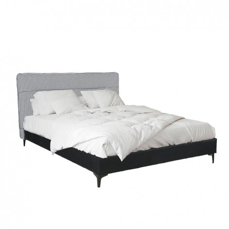 Κρεβάτι διπλό άσπρο μαύρο Liberta 09-1344 