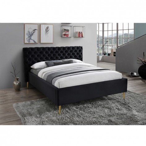 Κρεβάτι διπλό σε μαύρο χρώμα Liberta 09-1126 