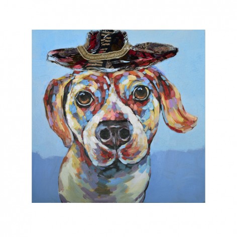 IMBA DOG 4 ΠΙΝΑΚΑΣ ΚΑΜΒΑΣ ΠΟΛΥΧΡΩΜΟ ΞΥΛΟ 100x100xH3cm In The Box 5208019077807 