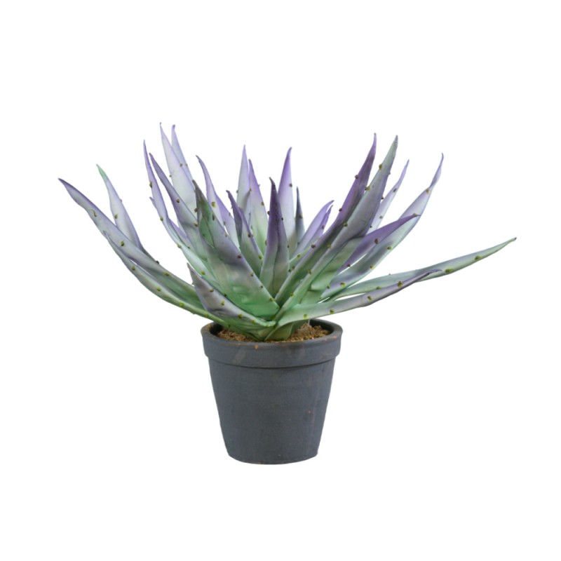 ALOE MAUVE ΤΕΧΝΗΤΟ ΦΥΤΟ EVA FOAM ΚΕΡΑΜΙΚΟ ΜΩΒ ΠΡΑΣΙΝΟ ΜΑΥΡΟ H32cm In The Box 5208019089084 